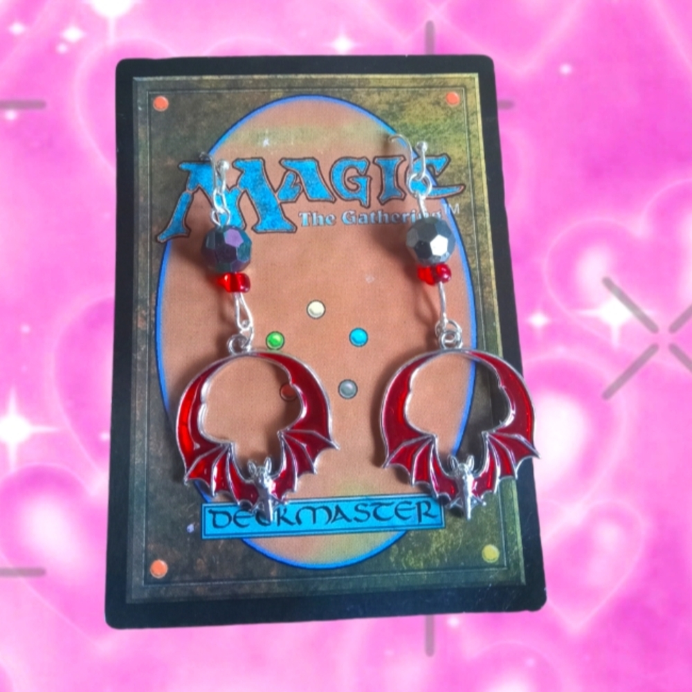 Gothic bat earrings